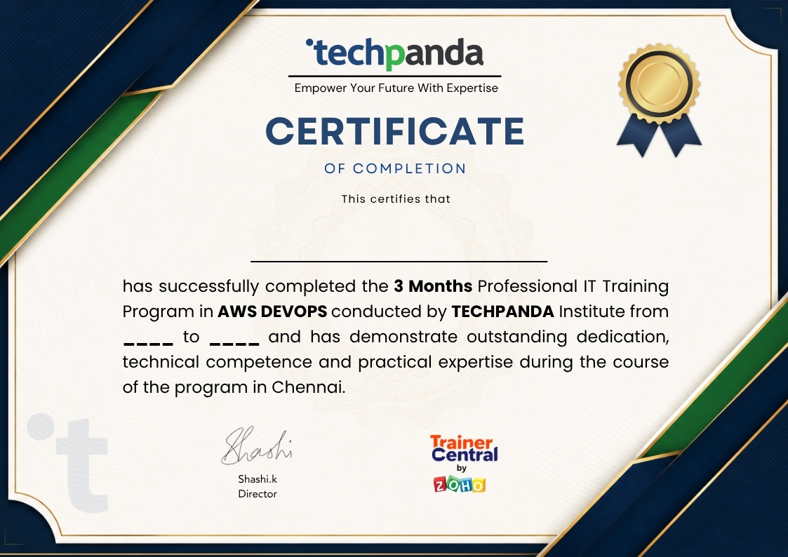 TechPanda ETL Testing Course Certificate